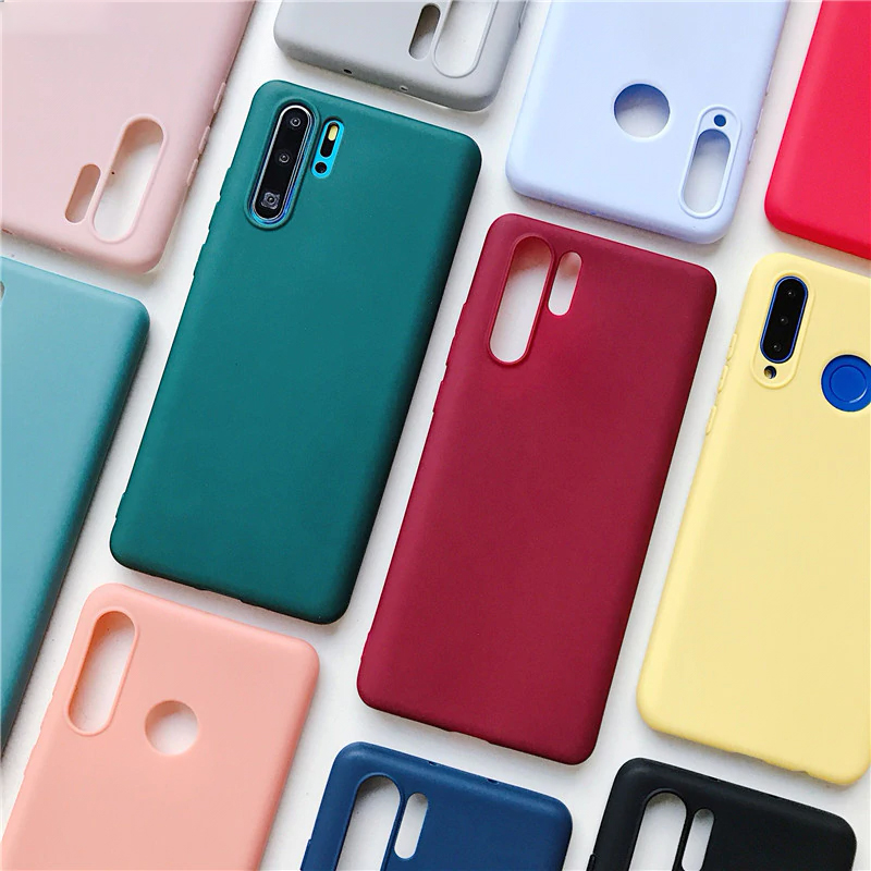 candy color silicone phone case for huawei p30 lite pro p20 lite p10 p smart plus z 2019 2018 matte soft tpu back cover