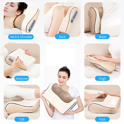 Infrared Heating Neck Shoulder Back Body Electric Massage Pillow Shiatsu Massager Device Cervical Healthy Massageador Relaxation