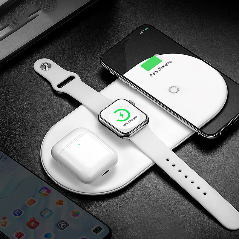 Baseus 3 in 1 Qi Wireless Charger For Apple Watch For iPhone X XS XR Samsung S10 18W Fast Charger For watch phone 11
