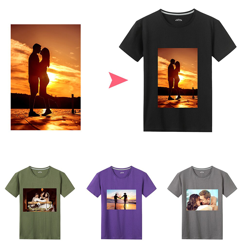 Free Printed T-shirt 100% Cotton Customized Picture T Shirt DIY Photo or Logo black Tees Shirts Fashion Men's Custom Tshirt