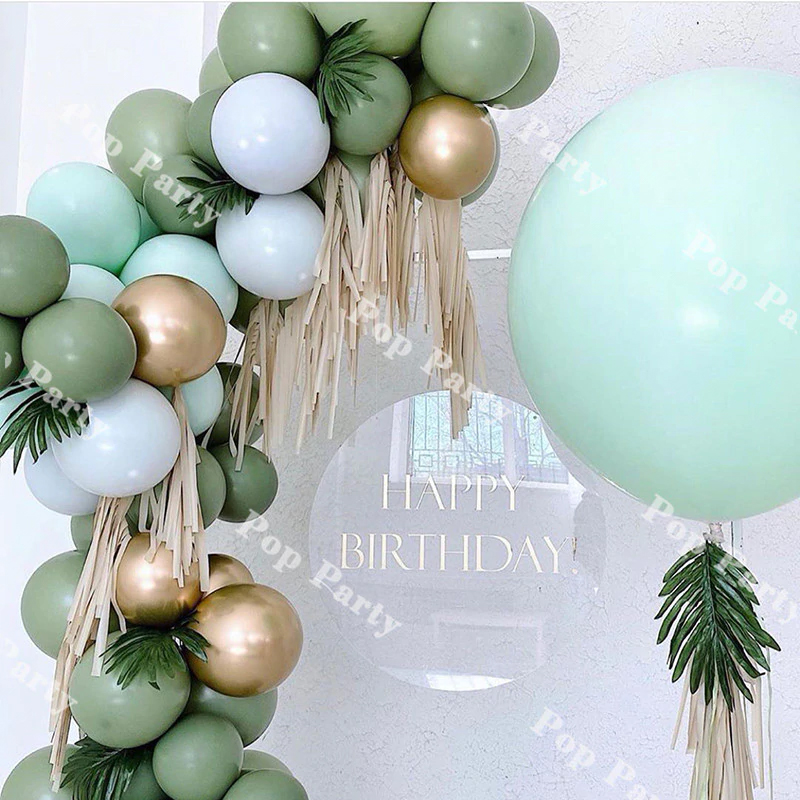58pcs Tiffany Blue Balloons Garland Arch Birthday Party Decoration Adult Dusty Green Latex Ballon Wedding Anniversary Supplies