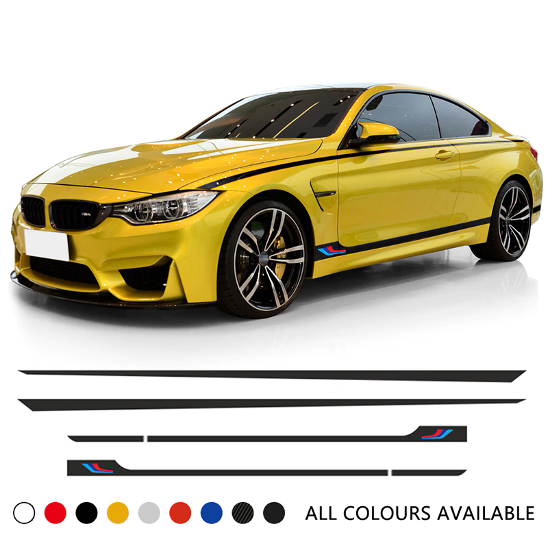 M Performance Sport Door Side Stripe Skirt Sticker Waist Line Body Decal for BMW 1 2 3 4 5 6 Series GT M4 f22 f30 f32 f36 f10