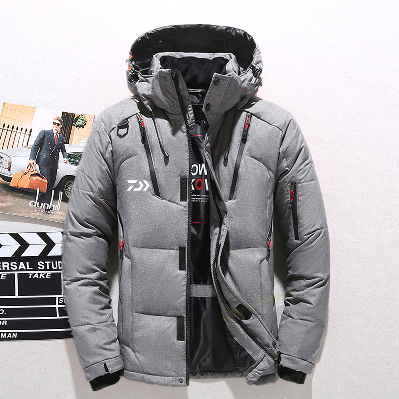 Daiwa Fishing Jacket Winter Men Keep Warm Velvet Multi-pocket Hooded Clothing Fishing Clothes Men Clothes for Winter Shirt