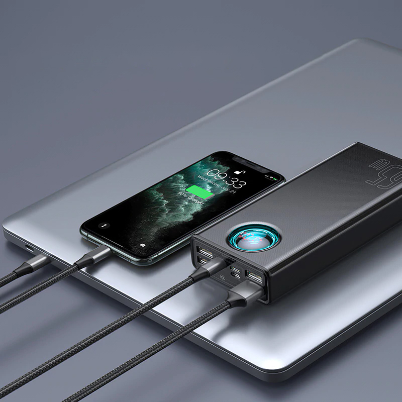 Baseus 33W / 65W Power Bank 30000mAh PD Quick Charging FCP SCP Powerbank Portable External Charger For Smartphone Laptop Tablet