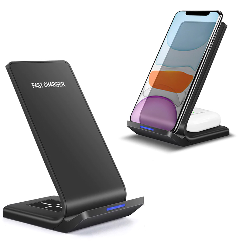 FDGAO 15W 2 in 1 Qi Wireless Charger Quick Charge Dock For Samsung S10 S20 Charging Stand For iPhone 12 11 XS XR X 8 Airpods Pro