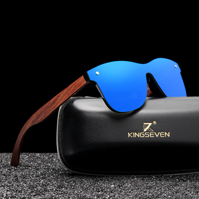 KINGSEVEN 천연 나무 선글라스 남자 편광 된 패션 태양 안경 원래 나무 Oculos 드 솔 masculino