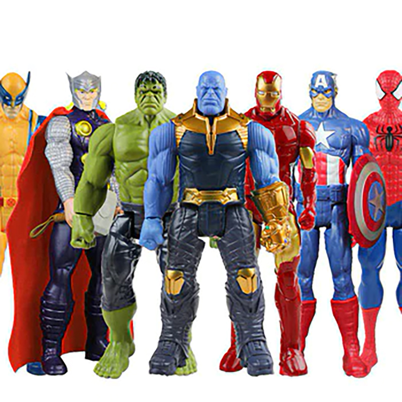 30cm Marvel Super Heroes Avengers Endgame Thanos Hulk Captain America Thor Wolverine Venom Action Figure Toys Doll for Kid Boy