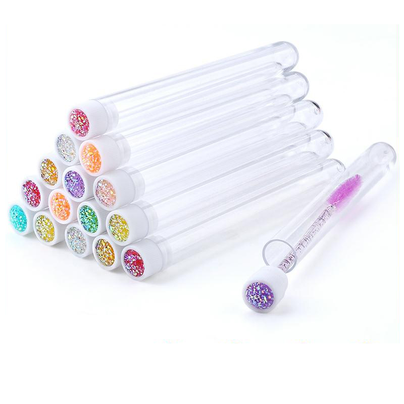 Reusable eyebrow brush tube disposable eyelash brush eyebrow brush replaceable dust-proof Sparkling broken diamond at bottom