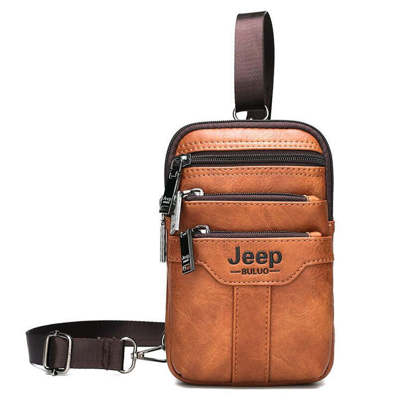 JEEP BULUO Multi-function Small Sling Chest Bag Legs Waist Bag For Man New Fashion Casual Crossbody Men Messenger Bags