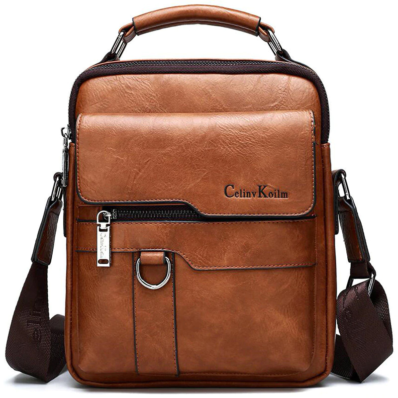 Celinv Koilm Luxury Brand Men Messenger Bags Crossbody Business Casual Handbag Male Spliter Leather Shoulder Bag Large Capacity