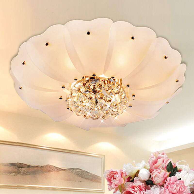 Nordic LED Ceiling Lights Gold Crystal Bedroom Lamp Round Ceiling Indoor Lighting Fixture For Kitchen Living room Home Art deco