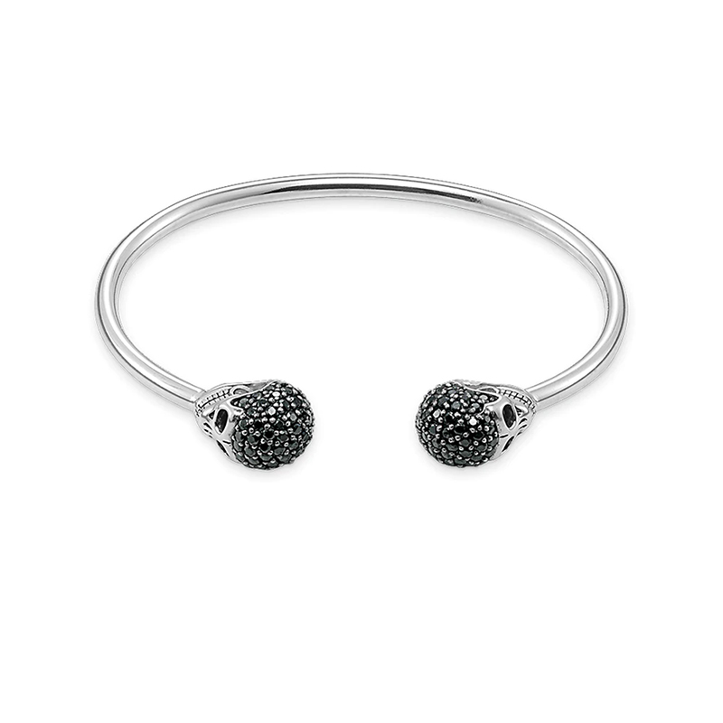 Bracelet Bangles Skull Pave Europe Style Fashion Karma Punk Jewelry Gift For Rebel Men Women,2017 Heart In 925 Sterling Silver