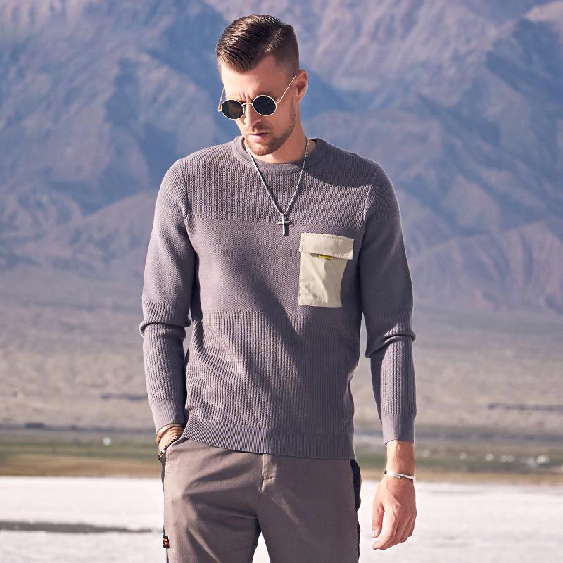 Enjeolon Brand Autumn Winter Sweater Men O-neck Casual Pocket Knitted Pullover Male Tops Men Clothes Plus Size MY3607