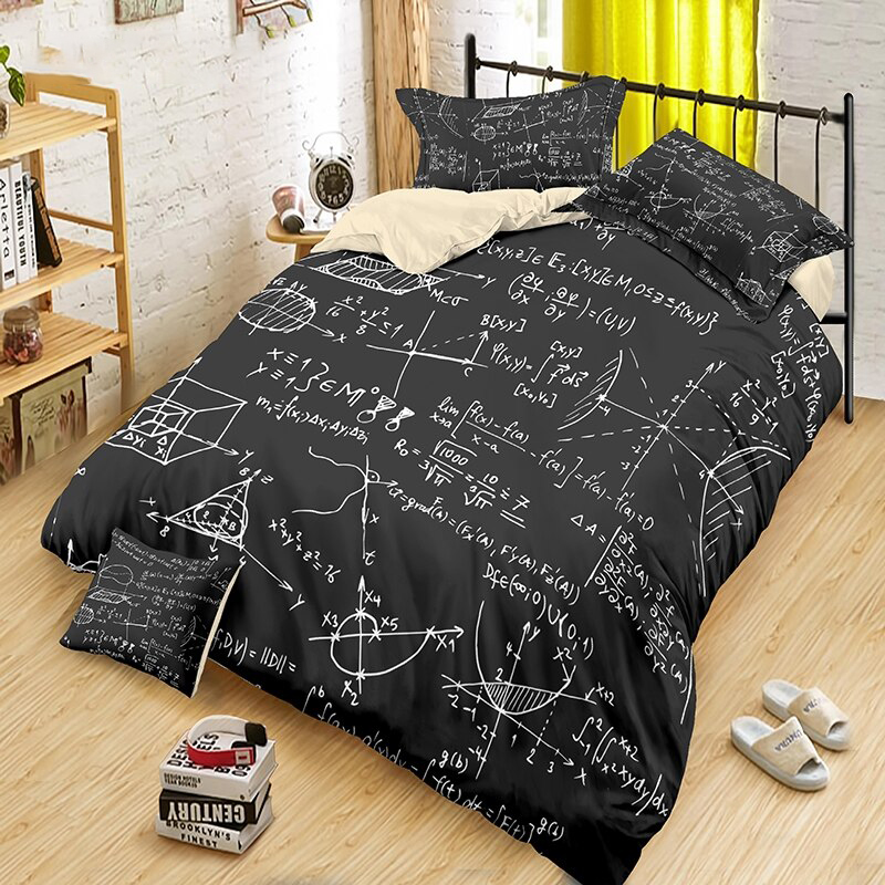 AHSNME Math Knowledge Bedding Set Biological Duvet Cover Sets 2/3pcs King Size for Double Bed Quilt Cover Dropshipping