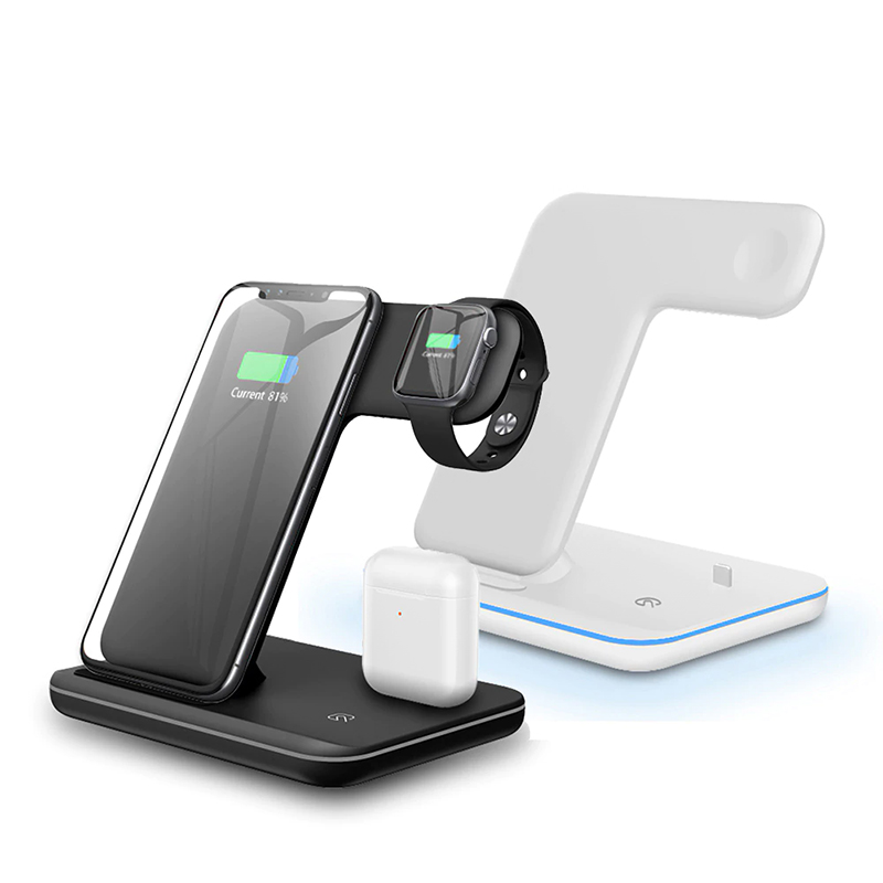 FDGAO 3 in 1 15W Fast Qi Wireless Charger for Iphone 12 11 X XS XR 8 Charger Dock Stand For Airpods Pro Apple Watch SE 6 5 4 3 2