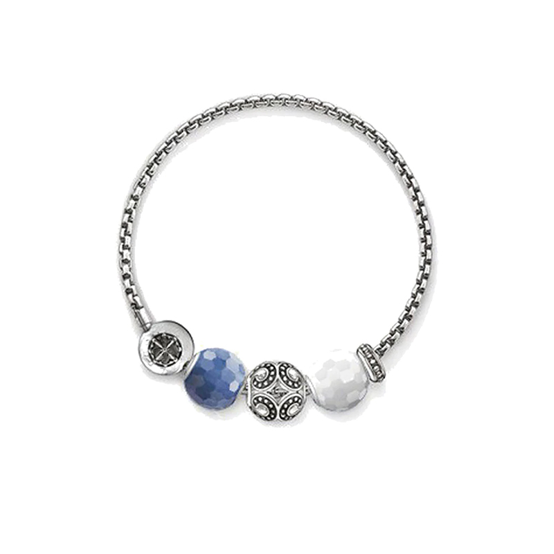 Bracelet Chain Ocean with Bead Europe Style Fashion Karma Jewelry Gift For Women,In 925 Sterling Silver Fit Fahion Charms