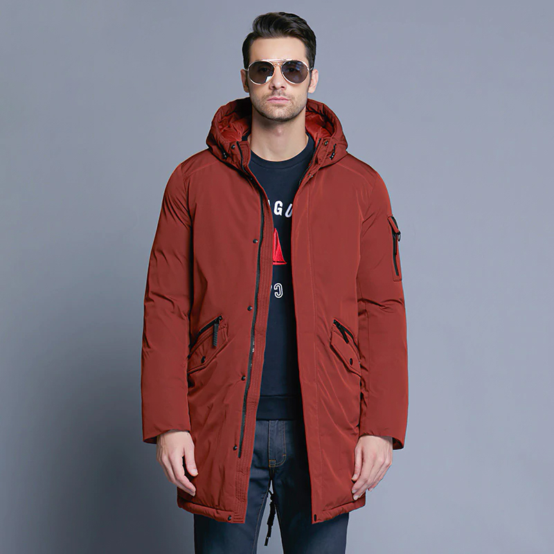 ICEbear 2019 new high quality winter coat simple fashion coat big pocket design men's warm hooded brand fashion parkas MWD18718D