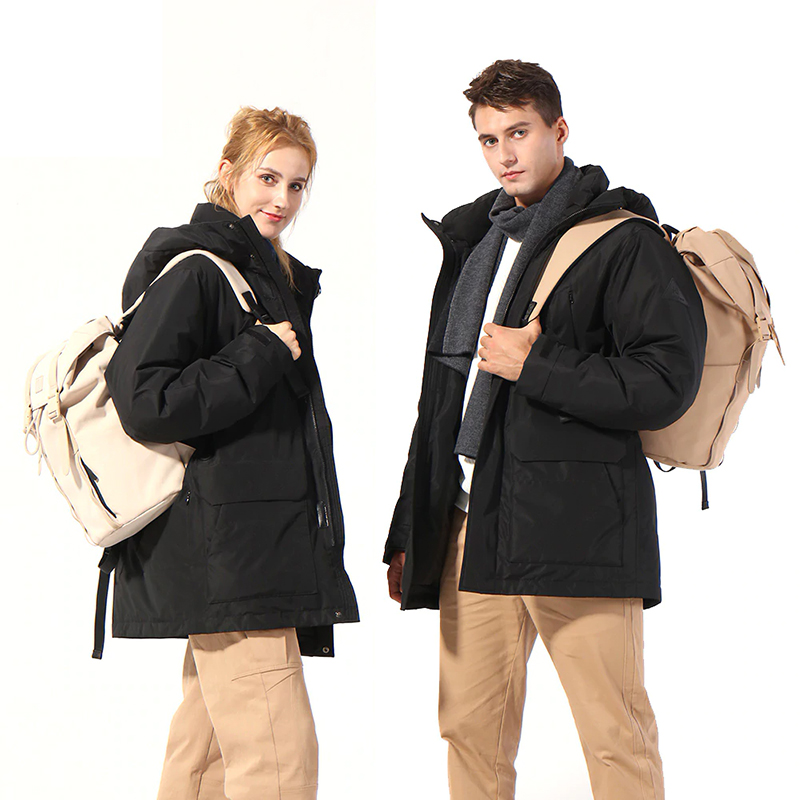 NINETYGO Smart Heated Down Jacket 80% Down High-Tech Heating 4 Temperature Settings Fashion Parka Waterproof Winter Down Parka