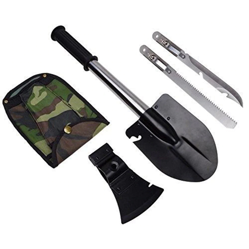 Four in One Folding Multifunctional Shovel Camping Axe Blade Outdoor Folding Saw Travel Garden Camping Tools High-carbon Steel