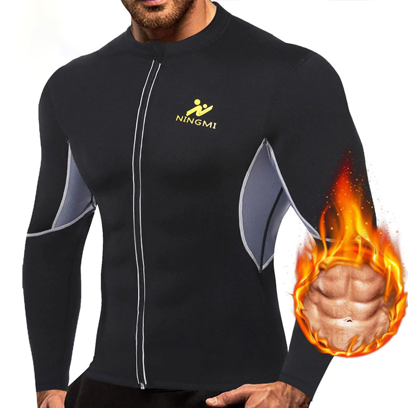 SEXYWG Yoga Top Men HOT Shirts Sport Jacket with Long Sleeve Fitness Tight Weight Loss Neoprene Sauna Waist Trainer Body Shapers
