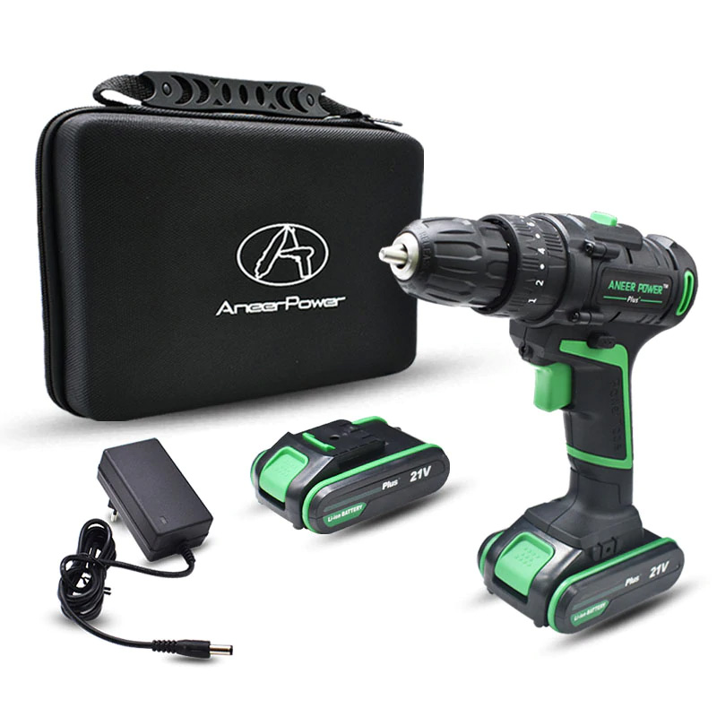 21V New Style Impact Drill Electric Screwdriver Hand Electric Drill Battery Cordless Drill Home Diy Power Tools & Light Tool Bag