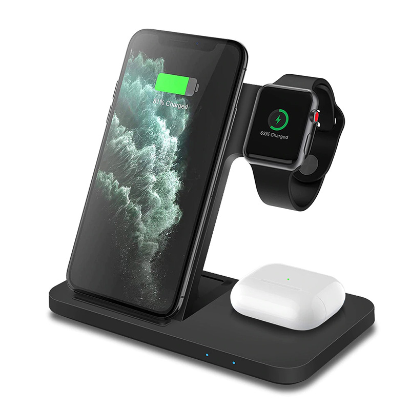 FDGAO 15W 3 in 1 Qi Wireless Charger for Apple Watch SE 6 5 4 iPhone 11 Pro Xs Max XR X Samsung S20 S10E S9 Fast Charging Holder