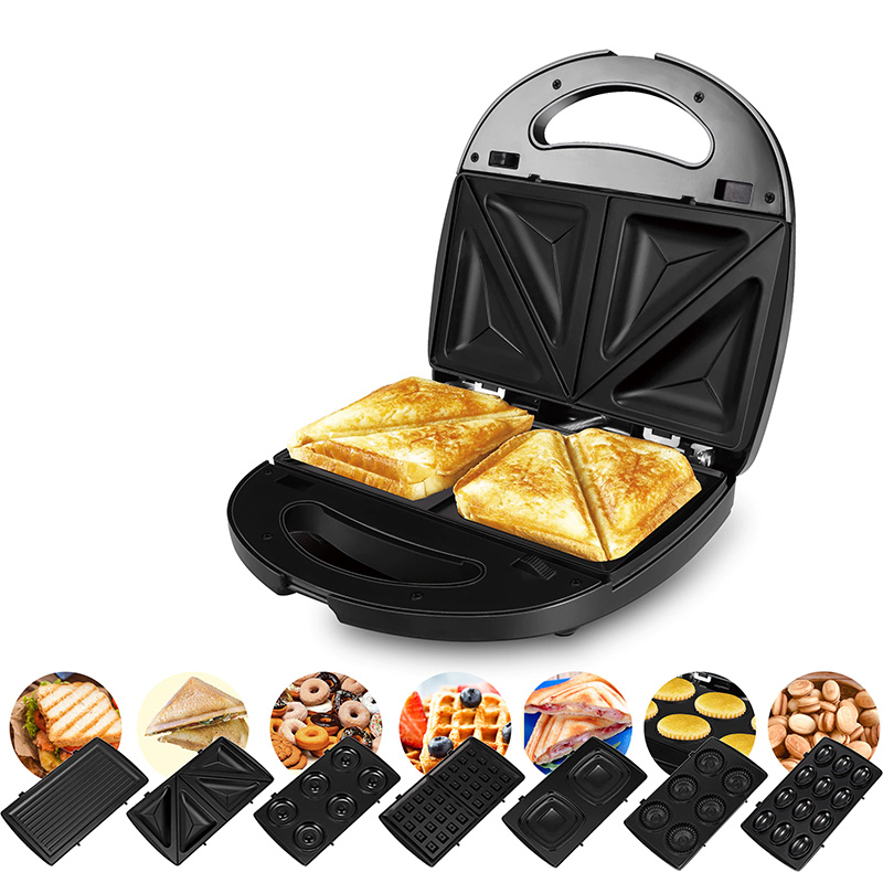 7in1 Electric Waffles Maker Sandwich Machine Bubble Egg Cake Oven Kitchen Breakfast Bubble Waffle Donuts Multi-Baker Sonifer