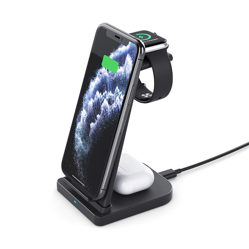 FDGAO 15W Qi Wireless Charger Stand 3 in 1 Fast Charging Station For iPhone 11 XS XR X 8 SE Apple iWatch SE 6 5 4 3 AirPods Pro