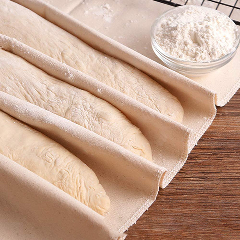 WALFOS thick Fermented Linen Cloth Proofing Dough Bakers Pans Bread Baguette Baking Mat Pastry Baker's Couche Proofing Cloth