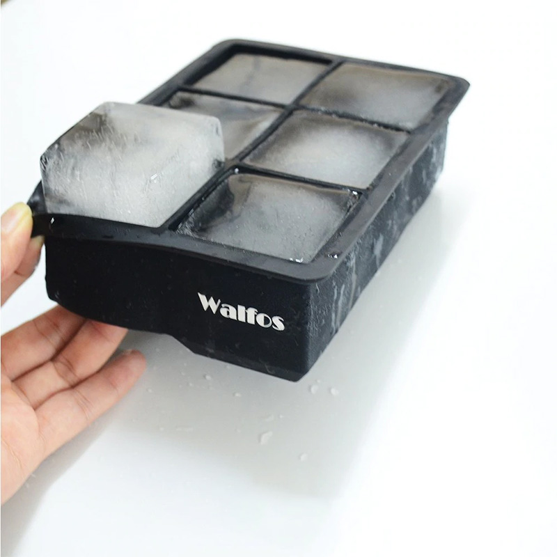 WALFOS Large Size 6 Cell Ice Ball Mold Silicone Ice Cube Trays Whiskey Ice Ball Maker 6 Silicone Molds Maker For Party Bar