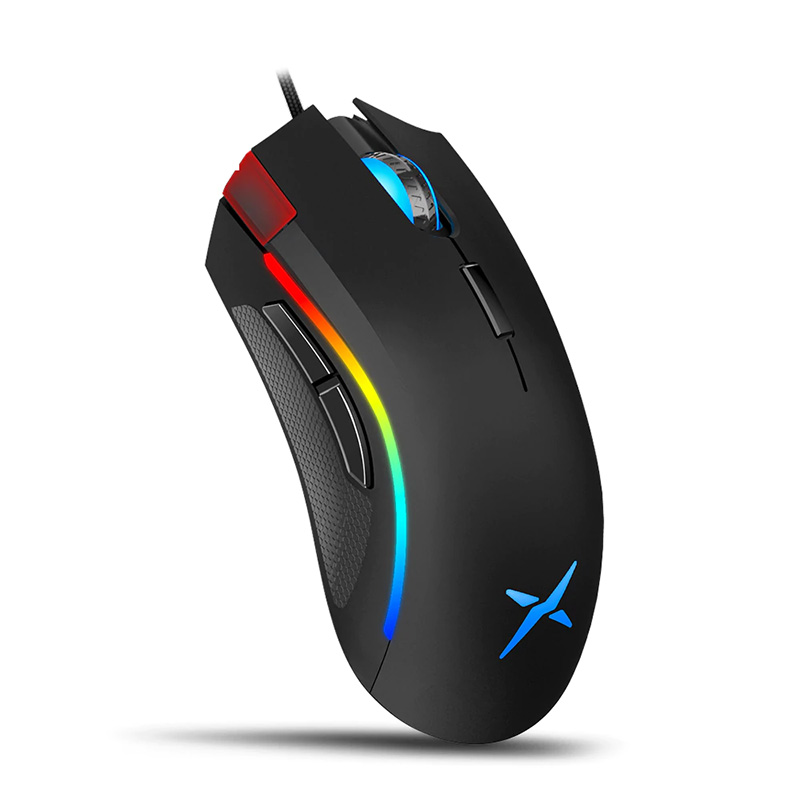 Delux M625 A3050 RGB Backlight Gaming Mouse 4000 DPI 1000Hz Report rate 7 Programmable Buttons USB Wired Mice for Computer Gamer