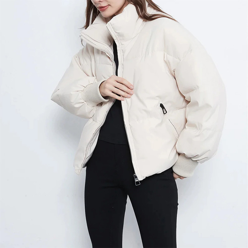 XNWMNZ za Women Solid Khaki black Oversize Parkas Thick 2020 Winter Zipper Pockets Female Warm Elegant Coat Jacket High quality