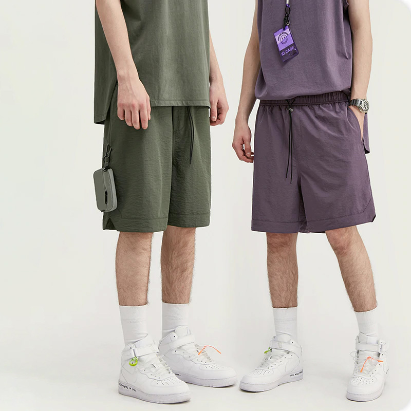 INFLATION 스트리트웨어 남성 반바지 탄성 허리 남성 반바지 힙합 여름 남성 비치 빈티지 반바지 압축 반바지 3073S20