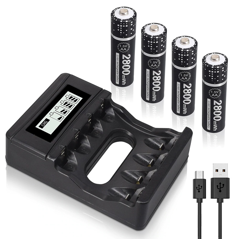 PALO 2-20pcs 1.5V AA Rechargeable Battery 2800mWh Li-ion Lithium Battery for LED Light Toy Placement Battery Camera MP3