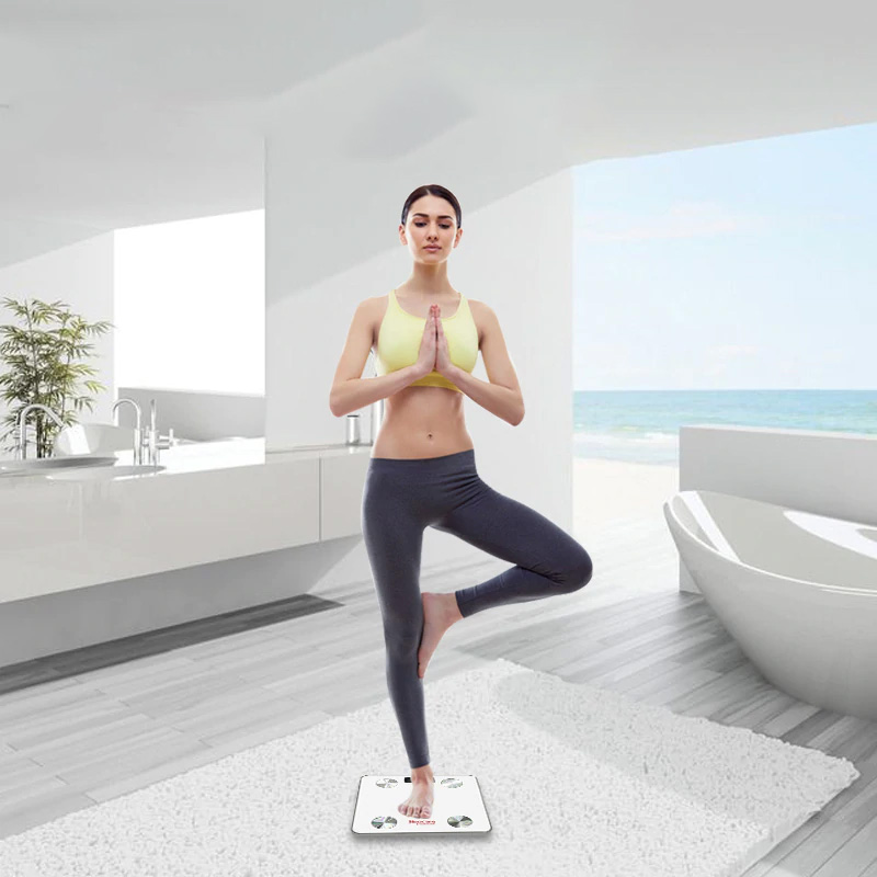 Sinocare Smart Body Fat Composition Scale Bathroom Scale Test 12 Body Date Mass BMI Health Weight Scale LED Display Bluetooth