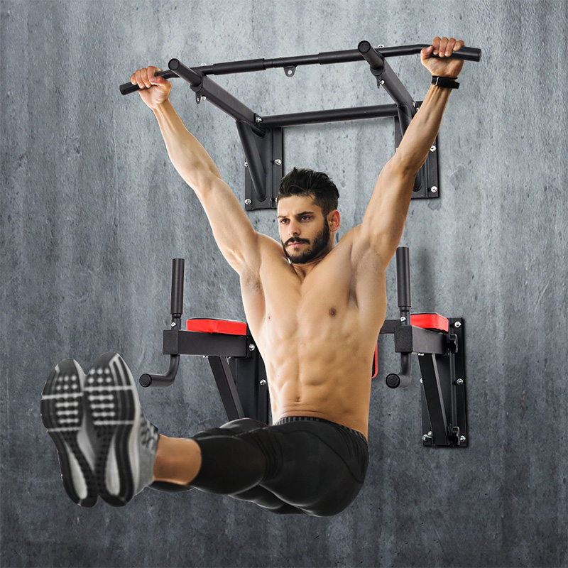 ONETWOFIT Wall Mount Pull Up Bar Dip Station Horizontal Bar Chin Up Bar Indoor Fitness Equipment for Home Gym Multi Power Tower