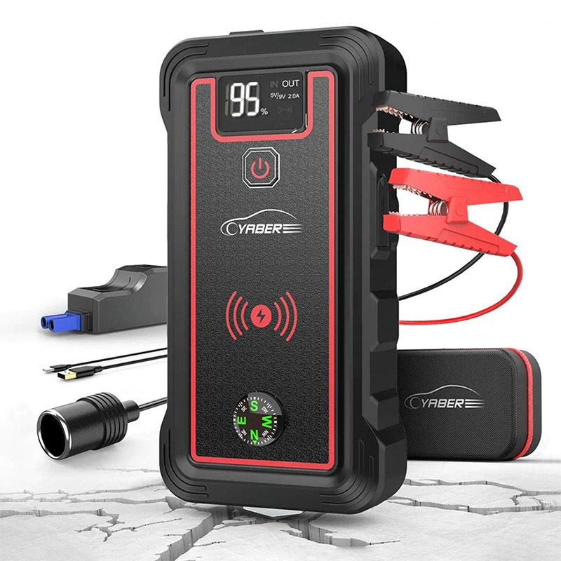 Jump Starter 2500A 23800mAh Power Bank Wireless Charger LCD Screen Car Battery Jump Starter