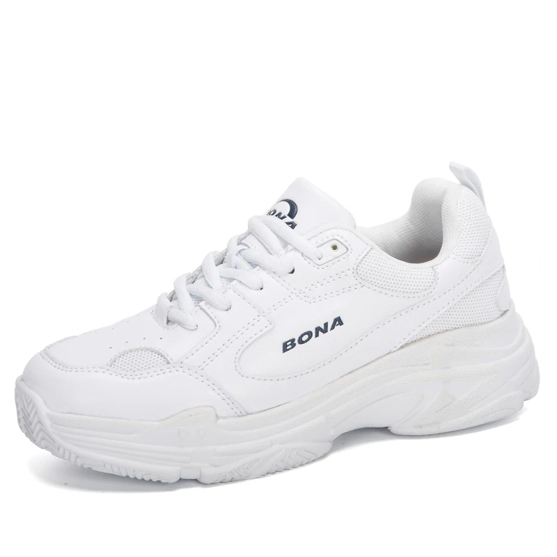 BONA 2020 New Designers White Sneakers Women Flats Shoes Vulcanize Shoes Woman Casual Zapatillas Mujer European Size Platform