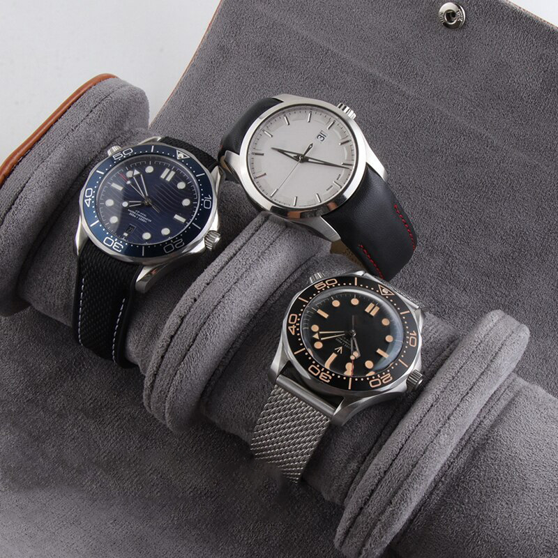1/2/3 Grids Watch Box Faux Leather Watch Case Holder Organizer Portable for Quartz Automatic Watches Jewelry Boxes Display Gift