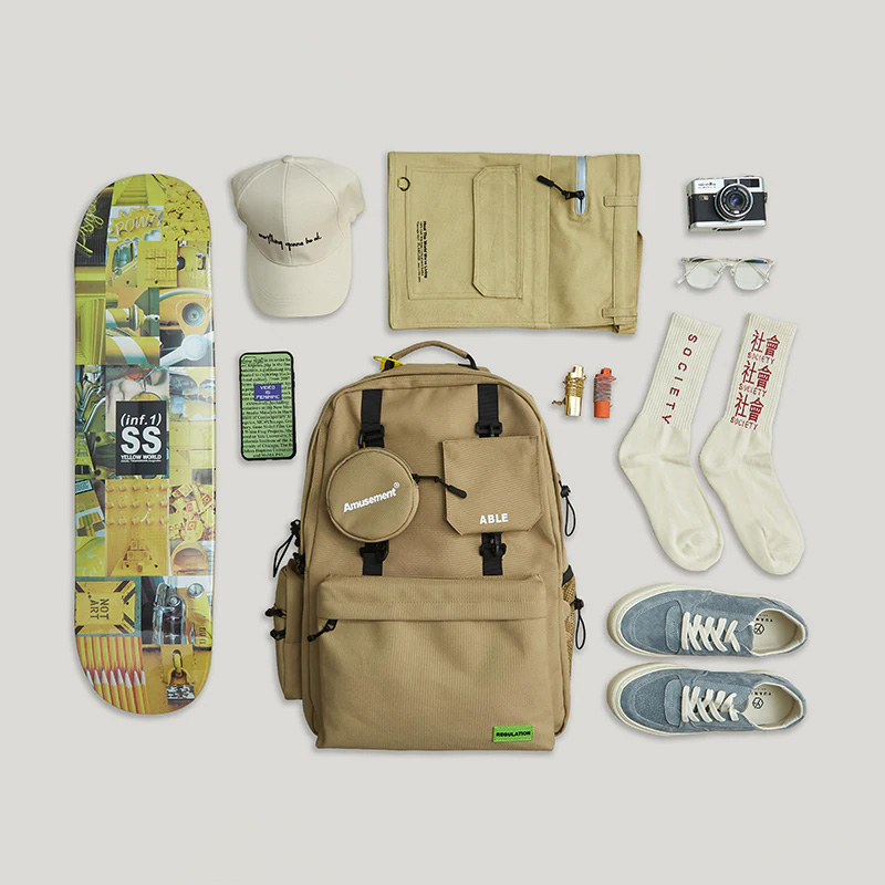 INFLATION 남자 배낭 2020 숄더 가방 남성 패션 여행 배낭 패션 스트리트 스타일 Bagpack 노트북 가방 솔리드 205AI2018