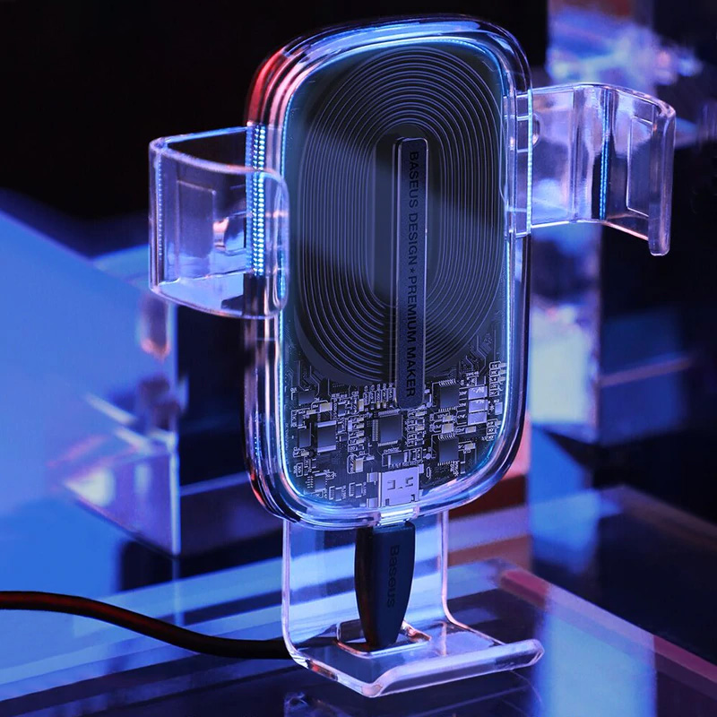 Baseus 15W 무선 차량용 충전기 아이폰 11 프로 빠른 자동차 무선 충전 홀더 삼성 S20 Xiaomi mi 9 중력 충전기