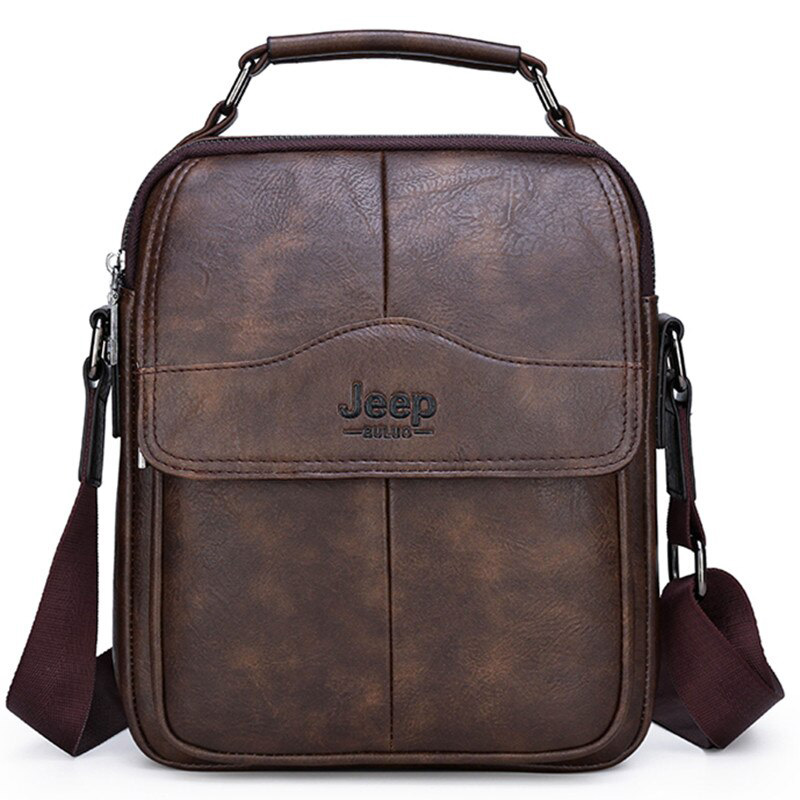 JEEP BULUO Large Capacity Split Leather Bag For Man Messenger Bag New Men Crossbody Bag Shoulder Bags Multi-function Men Handba