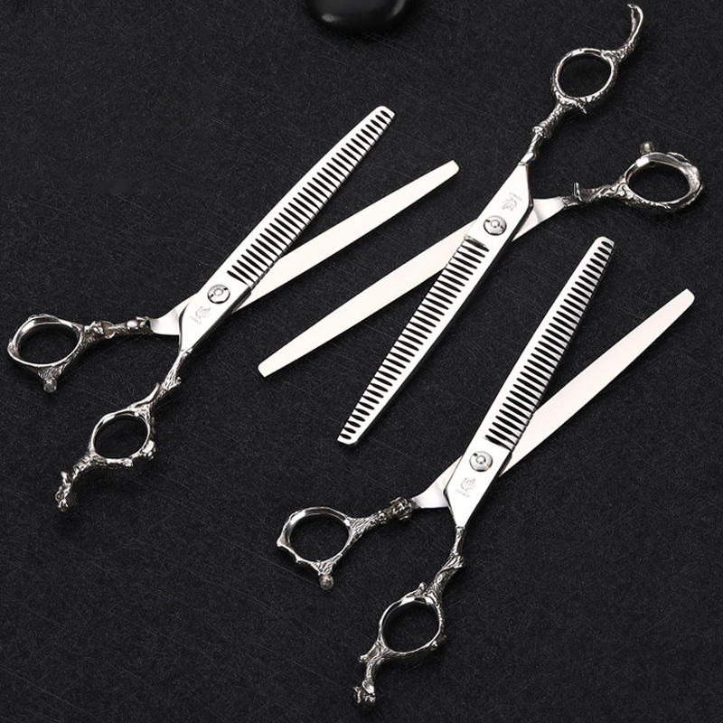 Fenice Zodiac 7.5 inch Dog Pet Thinning Scissors Grooming Shears Professional Pet Scissors High Quality Hair Cutting Scissors