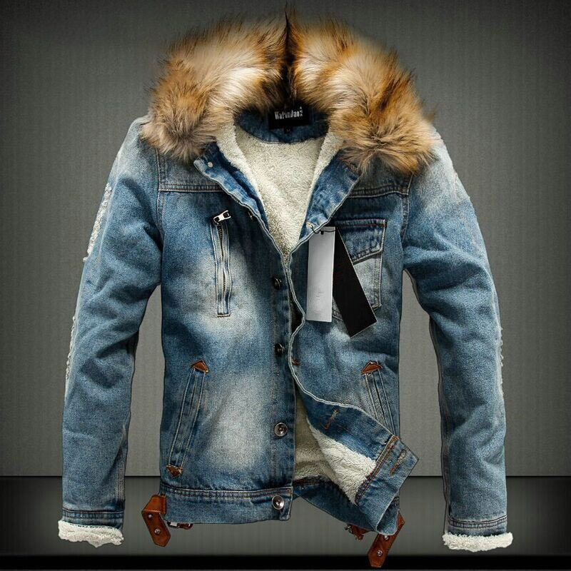Fashion Brand Autumn Winter Mens Denim Jacket 2020 New Casual Thick Warm Jean Jacket Denim Coats Street Style Denim Jackets Male