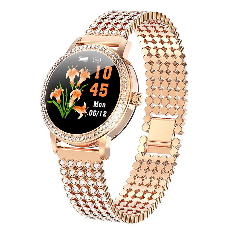 Diamond-studded Smart Watch 2020 Women Lovely Steel Watches IP68 Waterproof Bracelet Heart Rate LW20 Smartwatch Gift For Lover