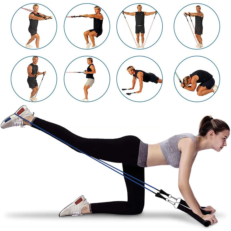 17Pcs Resistance Bands Set Expander Exercise Fitness Rubber Band Stretch Training Home Gyms Workout