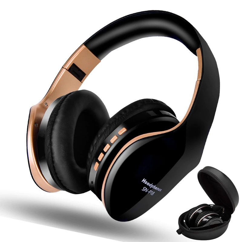 PunnkFunnk Wireless Headphones Bluetooth Earphone 5.0 Foldablel 3D Bass Stereo Noise Reduction Gaming Headset/Mic  For Mobile PC